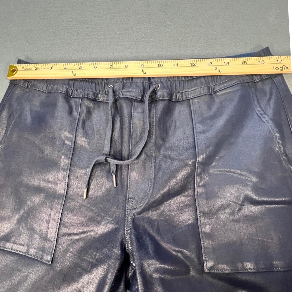 Hudson Blue Coated Ankle Zip Drawstring Jogger Pants Women Large - Picture 3 of 9